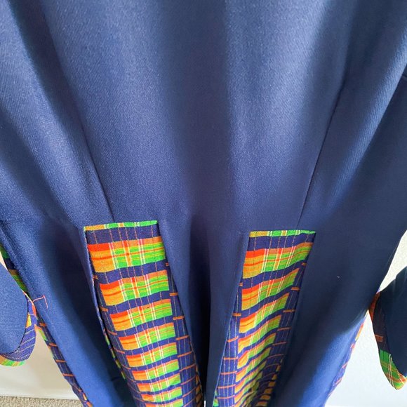 Vintage Festival Blue Plaid Maxi Dress - Picture 7 of 8